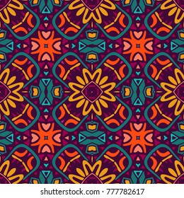 ethnic pattern for fabric. Abstract geometric mosaic vintage seamless pattern ornamental.