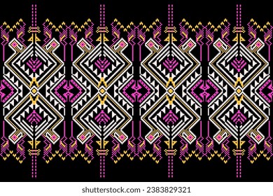 Ethnic pattern fabric,Set of patterns. Ethnic geometric and floral pattern designs used for weaving, tapestry, wallpaper, purple ,clothing, fabric, embroidery style illustration, abstract pixel art.