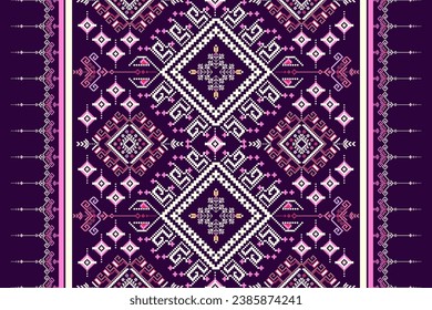 Ethnic pattern fabric,Set of patterns. Ethnic geometric and floral pattern designs used for weaving, tapestry, wallpaper, purple ,clothing, fabric, embroidery style illustration, abstract pixel art