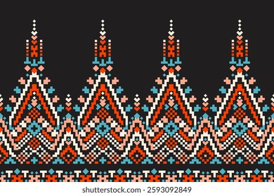 Ethnic pattern fabric,Set of patterns. Ethnic, geometric pattern designs used for weaving, tapestry, wallpaper ,clothing, fabric, abstract pixel art.