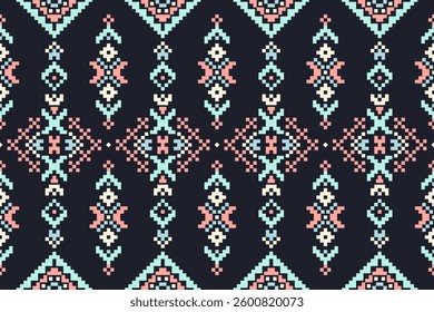 Ethnic pattern fabric,Set of patterns. Ethnic, geometric pattern designs used for weaving, tapestry, wallpaper ,clothing, fabric, abstract pixel art.