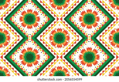 Ethnic pattern floral design. Aztec fabric carpet mandala ornament boho chevron textile decoration wallpaper. Tribal native geometric turkey African Indian traditional vector illustrations background 