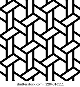Ethnic pattern. Folk image. Mosaics background.Tribal wallpaper. Polygons backdrop. Geometric figures ornament. Digital paper, web design, textile print. Hexagons, quadrangles motif. Seamless vector.