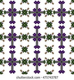 ethnic pattern in the form of a mosaic pixel. scheme for embroidery. vector illustration. boho art for printing