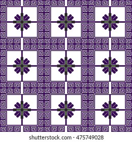 ethnic pattern in the form of a mosaic pixel. scheme for embroidery. vector illustration. boho art for printing