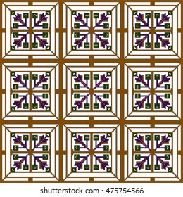 ethnic pattern in the form of a mosaic pixel. scheme for embroidery. vector illustration. boho art for printing