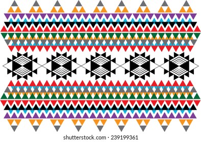 Ethnic pattern geometric background in colorful, vector illustration.