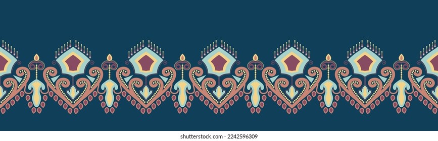 Ornamento folclórico de diseño geométrico de patrones étnicos. Textura vectorial étnica tribal. Patrón de rayas sin foco al estilo azteca. Figura bordado tribal. Se puede cambiar el color de fondo de la EP.24.IndianDesign 