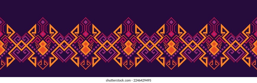 Ethnic pattern geometric design folklore ornament. Tribal ethnic vector texture. Seamless striped pattern in Aztec style. Figure tribal embroidery. Indian EP.34.background color can be changedDesign 