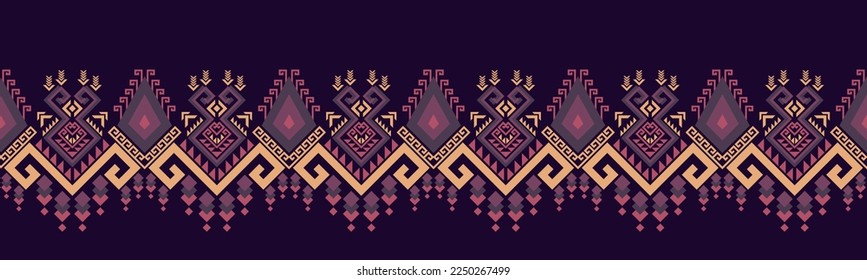Ornamento folclórico de diseño geométrico de patrones étnicos. Textura vectorial étnica tribal. Patrón de rayas sin foco al estilo azteca. Figura bordado tribal. Se puede cambiar el color de fondo EP.45.IndianDesign 
