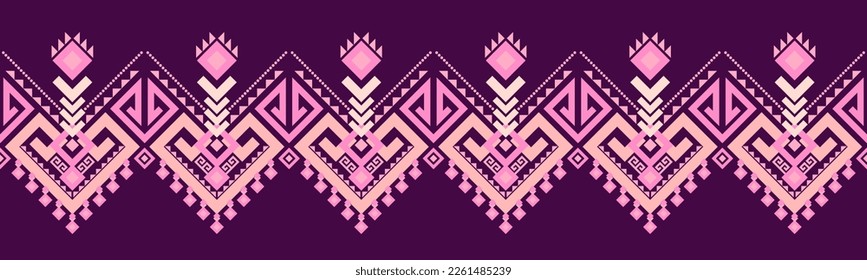 Ethnic pattern geometric design folklore ornament. Tribal ethnic vector texture. Seamless striped pattern in Aztec style. Figure tribal embroidery. Indian EP.68.background color can be changedDesign 