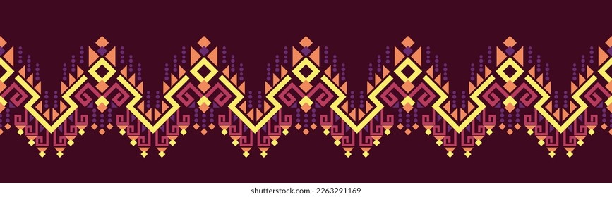Ethnic pattern geometric design folklore ornament. Tribal ethnic vector texture. Seamless striped pattern in Aztec style. Figure tribal embroidery. Indian EP.71.background color can be changedDesign 