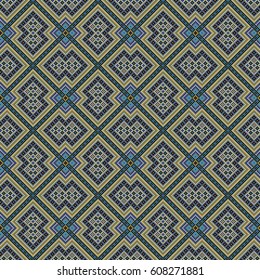 Ethnic pattern, geometric seamless background.