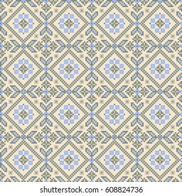 Ethnic pattern, geometric seamless background.