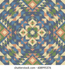 Ethnic pattern, geometric seamless background.