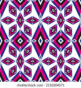 Ethnic pattern geometrix seamless Ikat pattern fabric vector