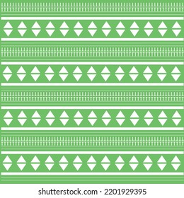 Ethnic pattern green and white tribal art designs ikat vector oriental traditional design for background.  Ikat is produced in many traditional textile centers around the world, including India