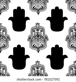 ethnic pattern with hamsa