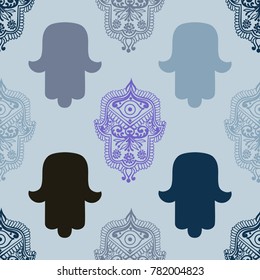 ethnic pattern with hamsa
