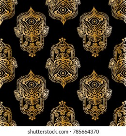 ethnic pattern with hamsa