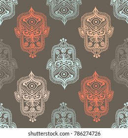 ethnic pattern with hamsa