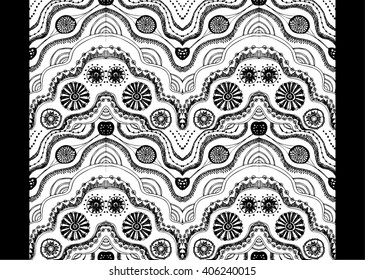Ethnic pattern hand drawn design for background,wallpaper,clothing and wrapping. 