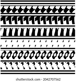 patrón étnico. Hecho a mano. Bandas horizontales. Impresión en blanco y negro para sus textiles. Ilustración vectorial.

