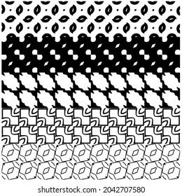 ethnic pattern. Handmade. Horizontal stripes. Black and white print for your textiles. Vector illustration.
