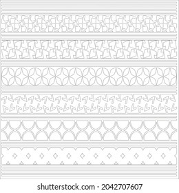 patrón étnico. Hecho a mano. Bandas horizontales. Impresión en blanco y negro para sus textiles. Ilustración vectorial.