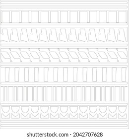 ethnic pattern. Handmade. Horizontal stripes. Black and white print for your textiles. Vector illustration.
