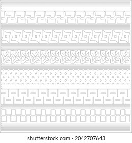 ethnic pattern. Handmade. Horizontal stripes. Black and white print for your textiles. Vector illustration.
