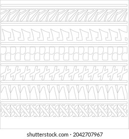 patrón étnico. Hecho a mano. Bandas horizontales. Impresión en blanco y negro para sus textiles. Ilustración vectorial.
