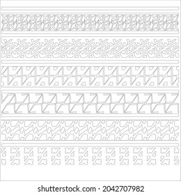 patrón étnico. Hecho a mano. Bandas horizontales. Impresión en blanco y negro para sus textiles. Ilustración vectorial.
