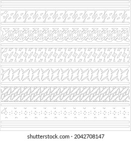ethnic pattern. Handmade. Horizontal stripes. Black and white print for your textiles. Vector illustration.
