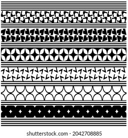 ethnic pattern. Handmade. Horizontal stripes. Black and white print for your textiles. Vector illustration.
