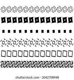 ethnic pattern. Handmade. Horizontal stripes. Black and white print for your textiles. Vector illustration.
