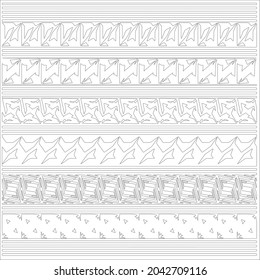 patrón étnico. Hecho a mano. Bandas horizontales. Impresión en blanco y negro para sus textiles. Ilustración vectorial.