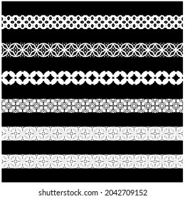 ethnic pattern. Handmade. Horizontal stripes. Black and white print for your textiles. Vector illustration.
