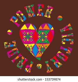 ethnic pattern heart and love vector art