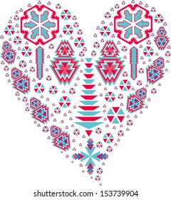 ethnic pattern heart and love vector art