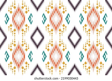 Ethnic pattern ikat aztec tribal African designs. ikat vector oriental traditional design for background. Ikat is produced in many traditional textile centres around the world, including India 