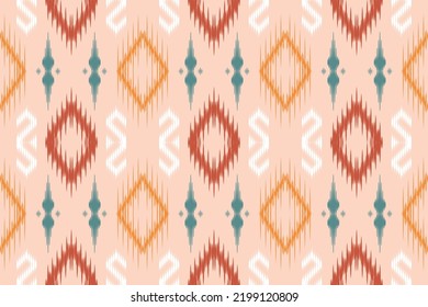 Ethnic pattern ikat background tribal art Seamlessvector oriental traditional design for background. Ikat is produced in many traditional textile centres around the world, including India to Asia