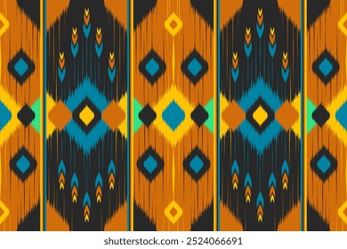 Ethnic pattern ikat background tribal aztec vector oriental traditional design for background.