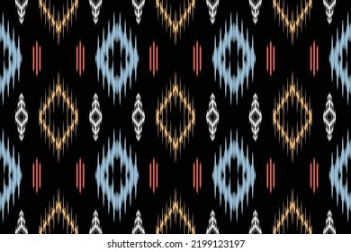 Ethnic pattern ikat design tribal art vector oriental traditional design for background. Ikat is produced in many traditional textile centres around the world, including India to Central Asia, 