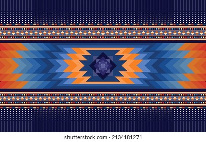 Patrón étnico ikat patrón geométrico oriental   para fondo, alfombra, papel pintado, ropa, envoltura, tela, ilustración vectorial.