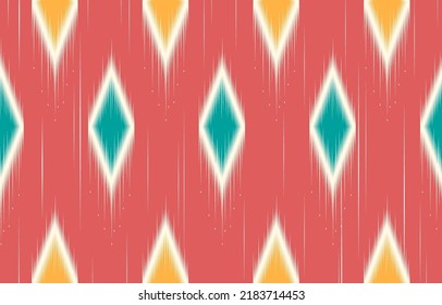 Ethnische Muster ikat geometrisch-orientalisches Muster   Hintergrund, Teppich, Tapete, Kleidung, Wrap, Stoff, Vektorgrafik.