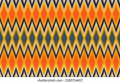 Patrón étnico ikat patrón geométrico oriental   para fondo, alfombra, papel pintado, ropa, envoltura, tela, ilustración vectorial.