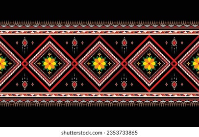 Patrón étnico ikat patrón geométrico oriental para fondo, alfombra, papel tapiz, ropa, envoltura, tela, ilustración vectorial