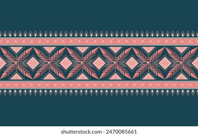 Patrón étnico ikat patrón geométrico oriental americano estilo mexicano para el fondo, alfombra, Fondo de pantalla, ropa, Ilustración vectorial, envoltura, tela