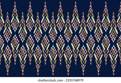 Ethnic pattern ikat seamless. Tribal African Indian traditional embroidery vector background. Aztec fabric carpet batik ornament chevron textile decoration wallpaper design
